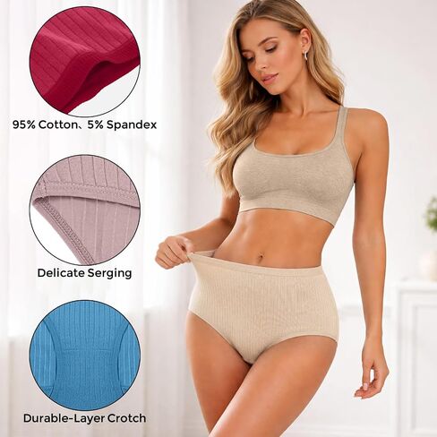 Cutecrop 50 Pcs Women's Cotton Underwear Bulk - Individually Packaged Mixed Color Size Full Coverage Panty Bulk in Kuwait
