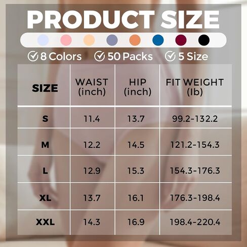Cutecrop 50 Pcs Women's Cotton Underwear Bulk - Individually Packaged Mixed Color Size Full Coverage Panty Bulk in Kuwait