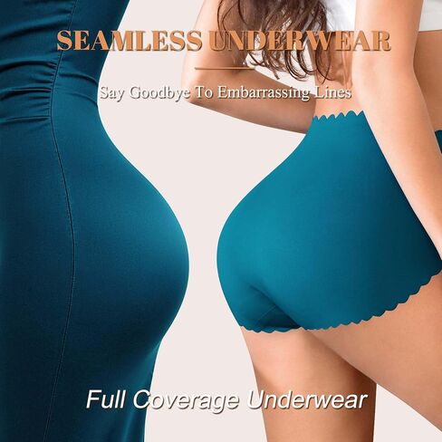 Womens Underwear High Waisted Seamless Underwear for Women No Show Postpartum Panties Full Coverage Briefs 5 Pack in Kuwait