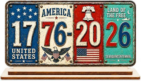 Retro 250 Year American Anniversary Decor Wooden Plaque 1776–2026, 250 Years of Freedom, Patriotic 4th of July Decorations, 250 Anniversary Usa Merchandise, American Flag Desk Decor, USA Birthday Gift in Saudi Arabia
