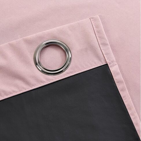 2-piece Fully Blackout Curtain Fabric, Suitable for Bedroom and Living Room as Heat Insulation and Sun Protection Curtains (52x63 inches) - Pink in Kuwait