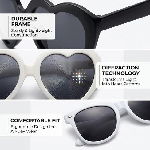 3 Pcs Diffraction Glasses Refraction Glasses, Kaleidoscope for Rave Parties, Special Effect Vision Enhancement in Saudi Arabia