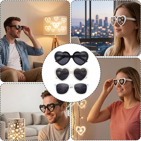 3 Pcs Diffraction Glasses Refraction Glasses, Kaleidoscope for Rave Parties, Special Effect Vision Enhancement in Saudi Arabia