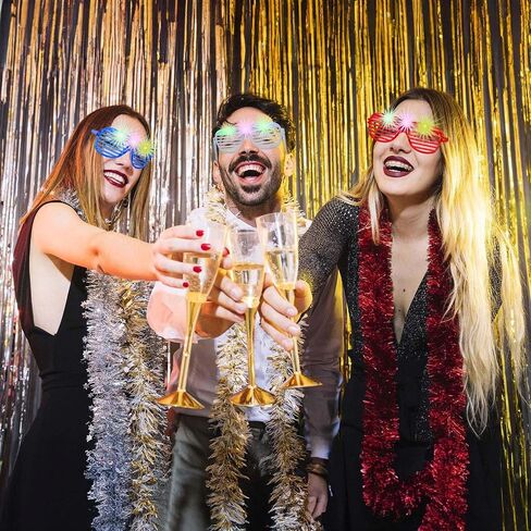 6 Pack Light Up Glasses, Party Glasses, New Year's Eve Party Supplies, Birthday, Glow in the Dark Red White and Blue Shutter Shades, Rave Holiday with Patriotic Flair in Saudi Arabia