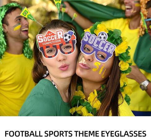 12 Pack Football Costume Glasses for 2026 World Cup, Novelty Fun Eyeglasses for Soccer Fan, Party & Theme Birthday in Saudi Arabia