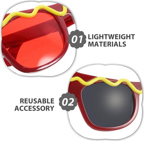 TOYANDONA 6pcs Hot Dog Glasses - Novelty Glasses Funny Dance Party Sunglasses Hot Dog Sunglasses for Adults Costume Accessories Halloween Christmas Cosplay Decorations in Kuwait