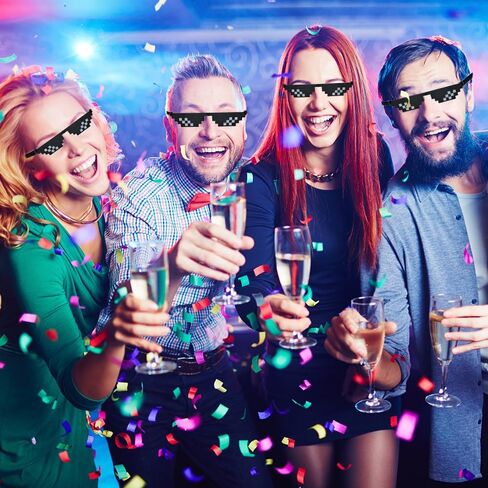 Glasses Pixel Sunglasses for Party,Cool Weird Stuff Thug Life Novelty Disguise Halloween Sunglasses dress up Pixelated Mosaic Glasses for Men Women in Saudi Arabia