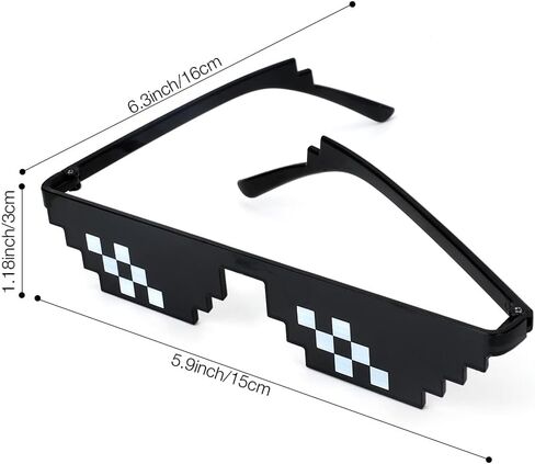 Glasses Pixel Sunglasses for Party,Cool Weird Stuff Thug Life Novelty Disguise Halloween Sunglasses dress up Pixelated Mosaic Glasses for Men Women in Saudi Arabia