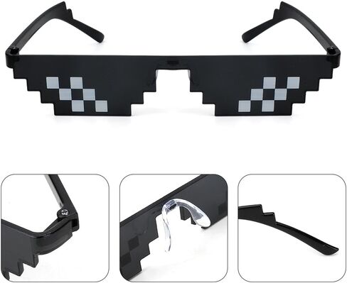 Glasses Pixel Sunglasses for Party,Cool Weird Stuff Thug Life Novelty Disguise Halloween Sunglasses dress up Pixelated Mosaic Glasses for Men Women in Saudi Arabia