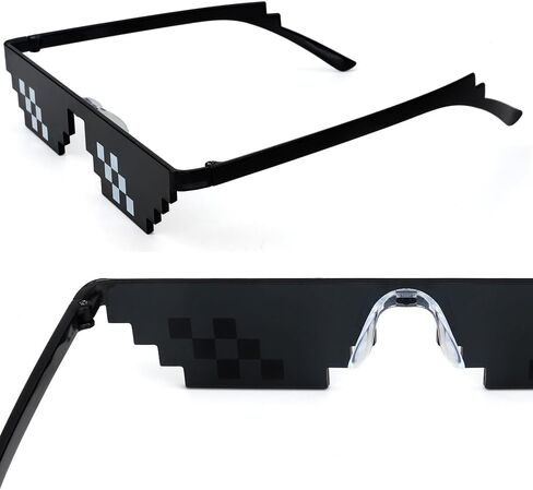 Glasses Pixel Sunglasses for Party,Cool Weird Stuff Thug Life Novelty Disguise Halloween Sunglasses dress up Pixelated Mosaic Glasses for Men Women in Saudi Arabia
