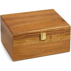 Wooden Keepsake Box with Hinged Lid - Large Acacia Wood Memory Box, Decorative Storage Box for Photos, Letters, Jewelry, Crafts, Wedding and Baby Keepsakes in Saudi Arabia