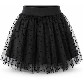 Girls Tulle Skirt, Toddler Kids Heart Mesh Tutu, Elastic Waist Party Skirt in Kuwait