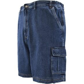 ROCXL Big Men’s Denim Cargo Shorts Expandable Waist Size 46 to 70 (68, Denim Blue) in Saudi Arabia