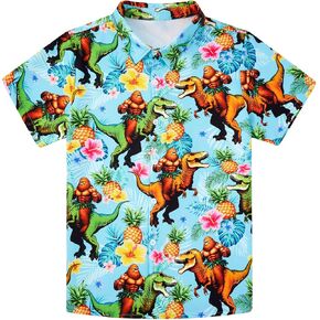 westwolf Boys Hawaiian Shirts 7-14 Years Button Down Short Sleeve Cool Top Shirt in Kuwait