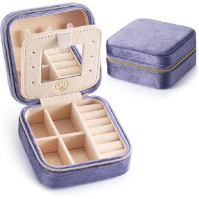 Mini Jewelry Travel Case,Small Jewelry Box,Traveling Jewelry Organizer,Portable Jewellery Storage Holder for Rings Earrings Necklace Bracelet Bangle for Girls Women(Pink - 1 pack) in Saudi Arabia