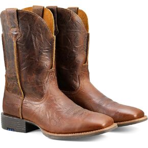 Palitutu Men's Square Toe Western Boots Wide Fit - Full Grain Leather Cowboy Boots for Men Mid Calf Slip Resistant Western Work Boots, Slip On Roper Boots with Removable Insole(PLT103619) in Saudi Arabia