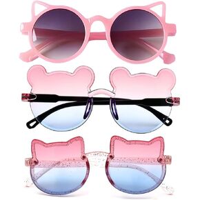 3PCS Girls cute pink Sunglasses Kids Sunglasses hearts Cat UV protection for baby girls Christmas New Years in Kuwait