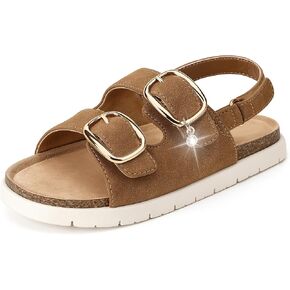 Girls Sandals Adjustable Buckle Hook & Loop Comfort Sandals with Cork Footbed for Little/Big Kids in Kuwait