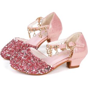 ChuLian Little Kids Girls Dress Pumps Glitter Sequins Princess Low Heels Mary Jane Party Dance Shoes Rhinestone Sandals in Saudi Arabia