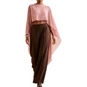 Sheer Cape Tops for Women Chiffon Shawls and Wraps Tops See Through Cape Dress Cover Up for Evening Wedding in Kuwait