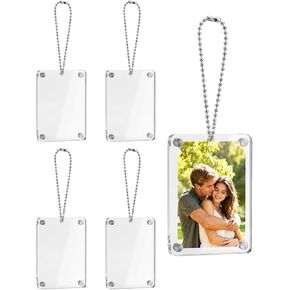 4pcs Car Hanging Photo Holder with Magnetic Frame for Rear View Mirror – Personalized Acrylic Picture Display Car Accessories in Saudi Arabia