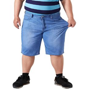 Plus Size Jeans Shorts for Men 50-56 Stretchy Lightweight Summer Straight Leg Denim Shorts in Saudi Arabia