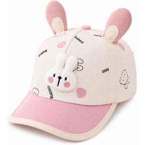 Toddler Girl Baseball Cap, Toddler Kid Baby Baseball Hat Girls, Funny Bunny Hat with Ears Cap, Cute Pink Baseball Girls Summer Hat for Kids Age 2-6 in Kuwait