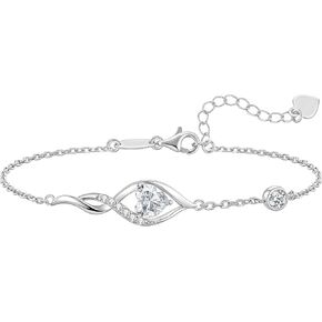 ANDSO Moissanite Infinity Bracelets for Women, 18K Gold Plated/Rhodium Plating Bracelet, Adjustable Anniversary Birthday Mothers Day Jewelry Gifts for Woman Mom Wife Her in Kuwait