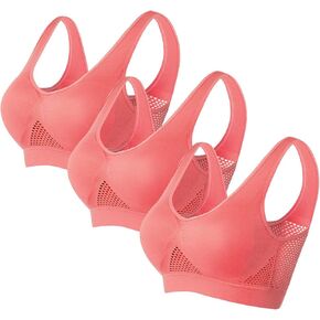 Sports Bras for Women Pack of 3, Seamless Wireless Yoga Sports Bra No Underwire High Support Push Up Workout Bras in Saudi Arabia