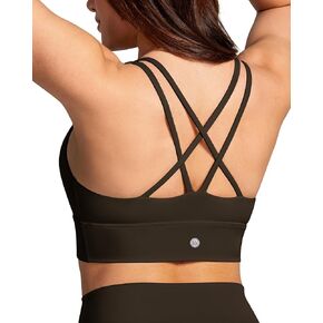 Queenie Ke BareLuxe Sports Bras for Women Padded Strappy Longline Sports Bra Medium Support Criss Cross Yoga Workout Bra in Saudi Arabia