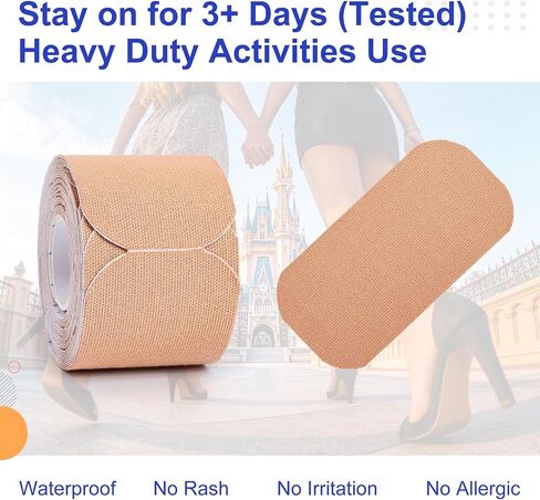 Blister Prevention Tapes for Ball of Foot | Pre-Cut & Ultra Large Bandages for Feet Hot Spots | Waterproof & Strong Stick Patches for Foot | Self-Stick Blister Cushions, 50 PICS, Beige in Saudi Arabia