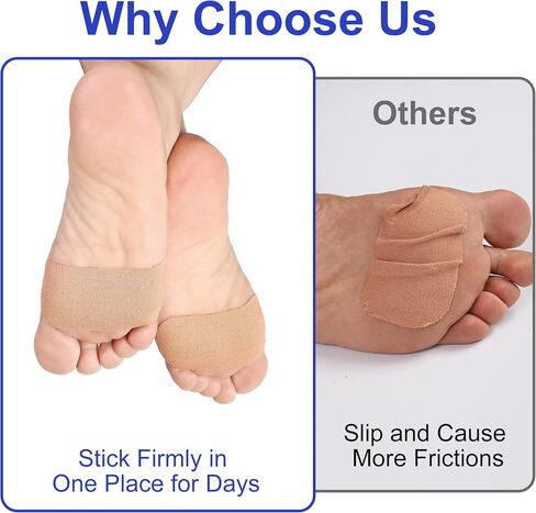 Blister Prevention Tapes for Ball of Foot | Pre-Cut & Ultra Large Bandages for Feet Hot Spots | Waterproof & Strong Stick Patches for Foot | Self-Stick Blister Cushions, 50 PICS, Beige in Saudi Arabia