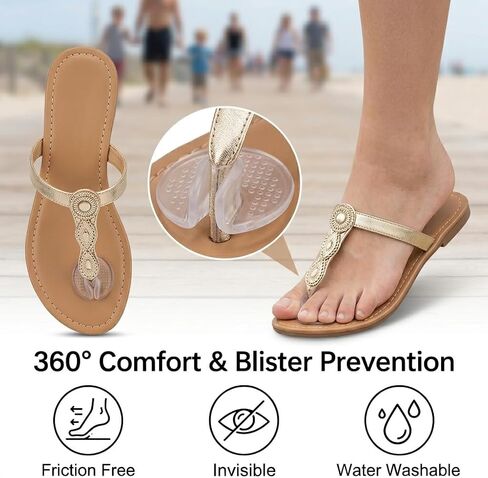 MAGICLULU 6 Pairs Clear Gel Toe Post Protectors, Transparent Pu Sandal Post Cushions, Anti-Slip Blister Prevention Pads for Sandals & Slippers, Foot Pain Relief Inserts for Adults, Unisex in Kuwait