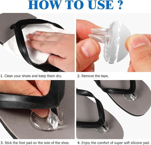MAGICLULU 6 Pairs Clear Gel Toe Post Protectors, Transparent Pu Sandal Post Cushions, Anti-Slip Blister Prevention Pads for Sandals & Slippers, Foot Pain Relief Inserts for Adults, Unisex in Kuwait