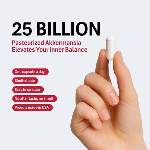 Postbiotic Formula - Probiotic Capsules with Akkermansia EB-AMDK19 for Digestion & Immune Balance Supplement, 25 Billion TFU in Kuwait