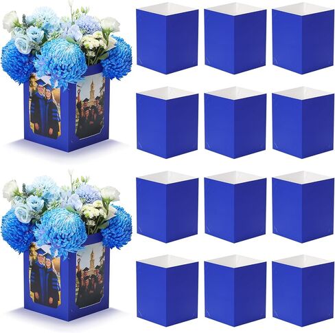 15 Pack Graduation Box Centerpieces for Table 6/7 Inch Photo Display，Picture Table Box Photo Props Frame for Grad Party Favors Birthday Wedding Dinner Party Graduation Decorations（Black） in Saudi Arabia