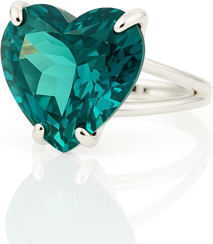 Blue Tourmaline Heart Ring - 14k Solid Gold Double Band Statement Ring - October Birthstone Heart Cut Semiprecious Gemstone Ring in Kuwait