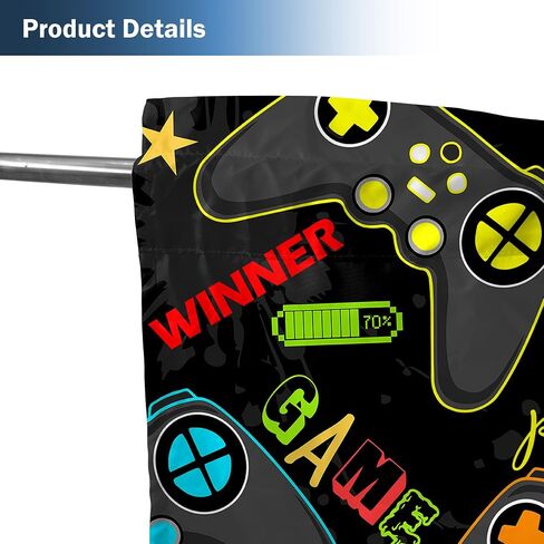 Gamer Gaming Gamepad Window Curtains for Kids Teens Boys Girls, Colorful Game Controller Curtains Living Room Home Decor, Rod Pocket Window Drapes 2 Panel, 84"x84" in Kuwait