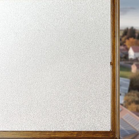 Soqool Frosted Window Privacy Film Self Adhesive Peel and Stick, Privacy Glass Windows Film for Bathroom Shower Door, Anti-UV, Anti-Glare, Heat Blocking Window Cover, 17.7 x 78.7 Inch in Saudi Arabia