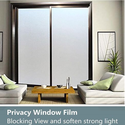 Soqool Frosted Window Privacy Film Self Adhesive Peel and Stick, Privacy Glass Windows Film for Bathroom Shower Door, Anti-UV, Anti-Glare, Heat Blocking Window Cover, 17.7 x 78.7 Inch in Saudi Arabia