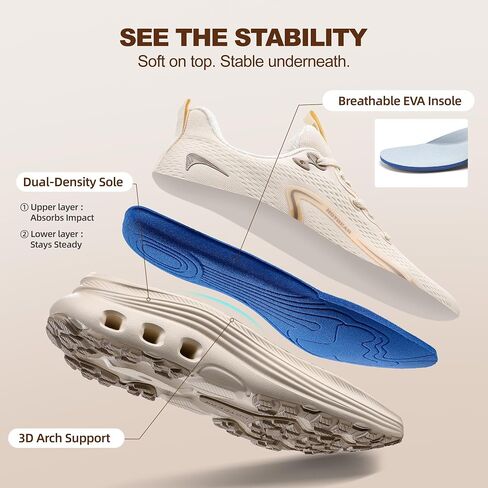 Women's Wide Toe Box Walking Tennis Shoes, Cushioned Arch Support Breathable Sneakers, Non-Slip Comfortable Footwear for Gym & Daily Wear in Saudi Arabia