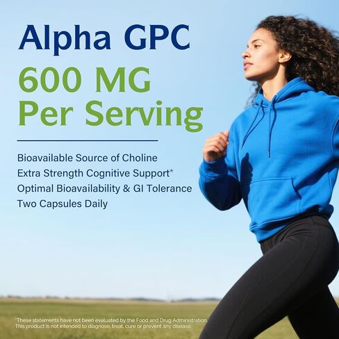 Innate Vitality Alpha GPC 600mg, Highly Bioavailable Choline Supplement for Acetylcholine, Extra Strength, Supports Healthy Memory, Focus and Clarity, 60 Vegan Capsules in Saudi Arabia