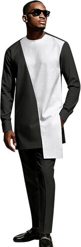 African Suits for Men 2 Piece Sets Fashion Outfit Nigerian Dashiki Wedding Clothing Attire Tracksuits in Saudi Arabia