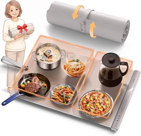 Heating Mat for Food, Food Warming Mat, Portable Electric Warming Tray with 7 Temperature Settings, Fast Full Food Warmer for Parties, Gatherings & Everyday Use in Saudi Arabia