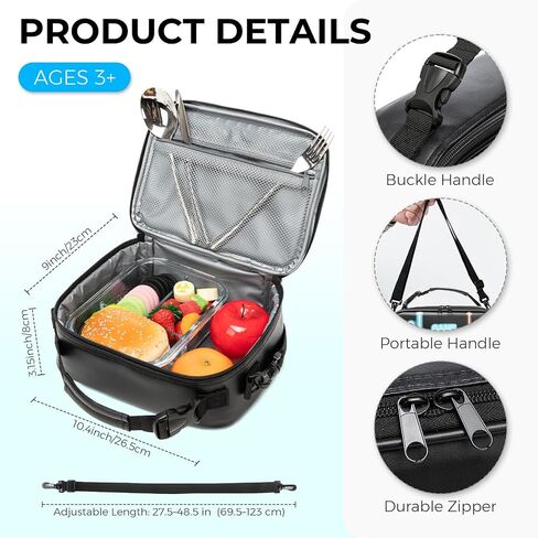 Game Console Boys Lunch Box, Insulated Lunch Bag for Kid Teen, Portable Gamer Lunch Box with Hand Hold & shoulder straps , Bento Reusable Large Capacity Waterproof Leakproof to School Office Picnic in Kuwait
