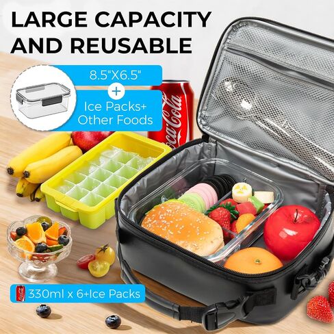 Game Console Boys Lunch Box, Insulated Lunch Bag for Kid Teen, Portable Gamer Lunch Box with Hand Hold & shoulder straps , Bento Reusable Large Capacity Waterproof Leakproof to School Office Picnic in Kuwait