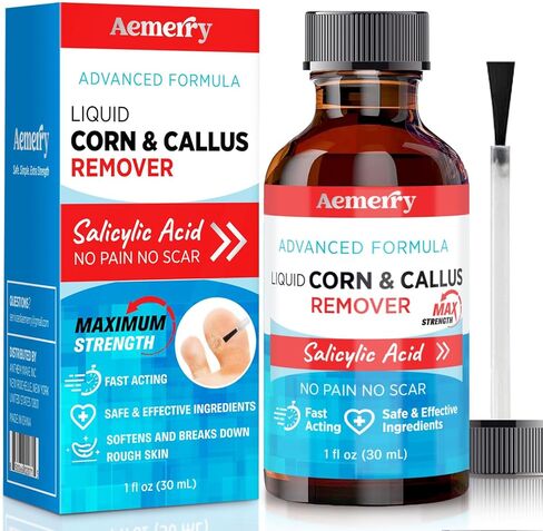 Aemerry Corn Removers for Toes Foot: Liquid Salicylic Acid 17% Corns Calluses Removal Extra Strength, Fast Acting Corn Remover for Feet Fingers. 30ml in Kuwait