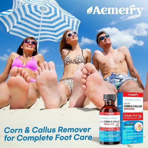 Aemerry Corn Removers for Toes Foot: Liquid Salicylic Acid 17% Corns Calluses Removal Extra Strength, Fast Acting Corn Remover for Feet Fingers. 30ml in Kuwait
