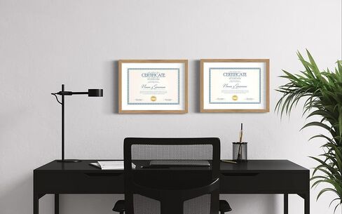 CountryArtHouse 8.5" x 5.5" Matted Certificate Frame - 5.5x8.5 Wood Frame - Holds any document measuring 8.5x5.5 or 8.5x11 inches ( in Kuwait