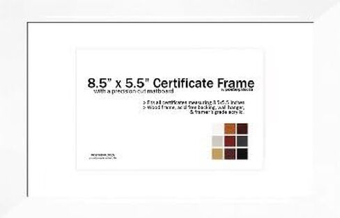 إطار شهادة CountryArtHouse مقاس 8.5 × 5.5 بوصة - إطار خشبي مقاس 5.5 × 8.5 - يحمل أي مستند بقياس 8.5 × 5.5 أو 8.5 × 11 بوصة ( in Kuwait